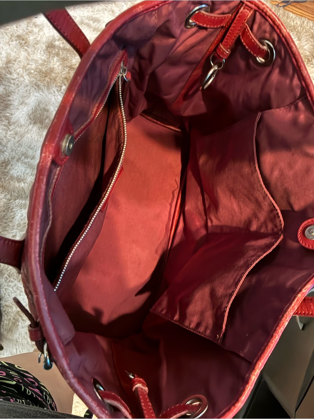 Christian Dior Large Panarea Tote Red Cannage Quilted Leather - Picture 16 of 16